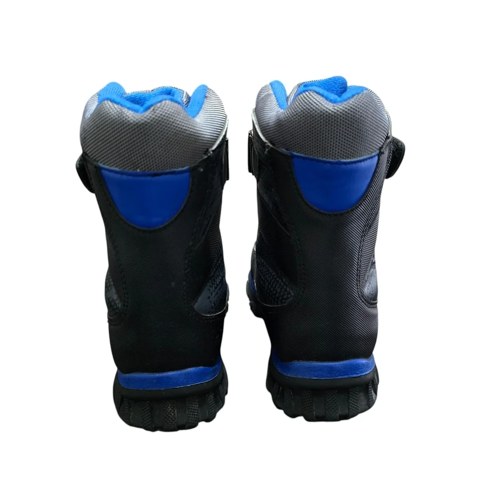 DSG Winter Snow Boots Boys Size 2 Kids Warm Insulated Black Blue Gray